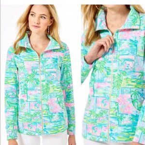 Lilly Pulitzer Leona Zip Up Multi Honda Classic Golf Print XXS
